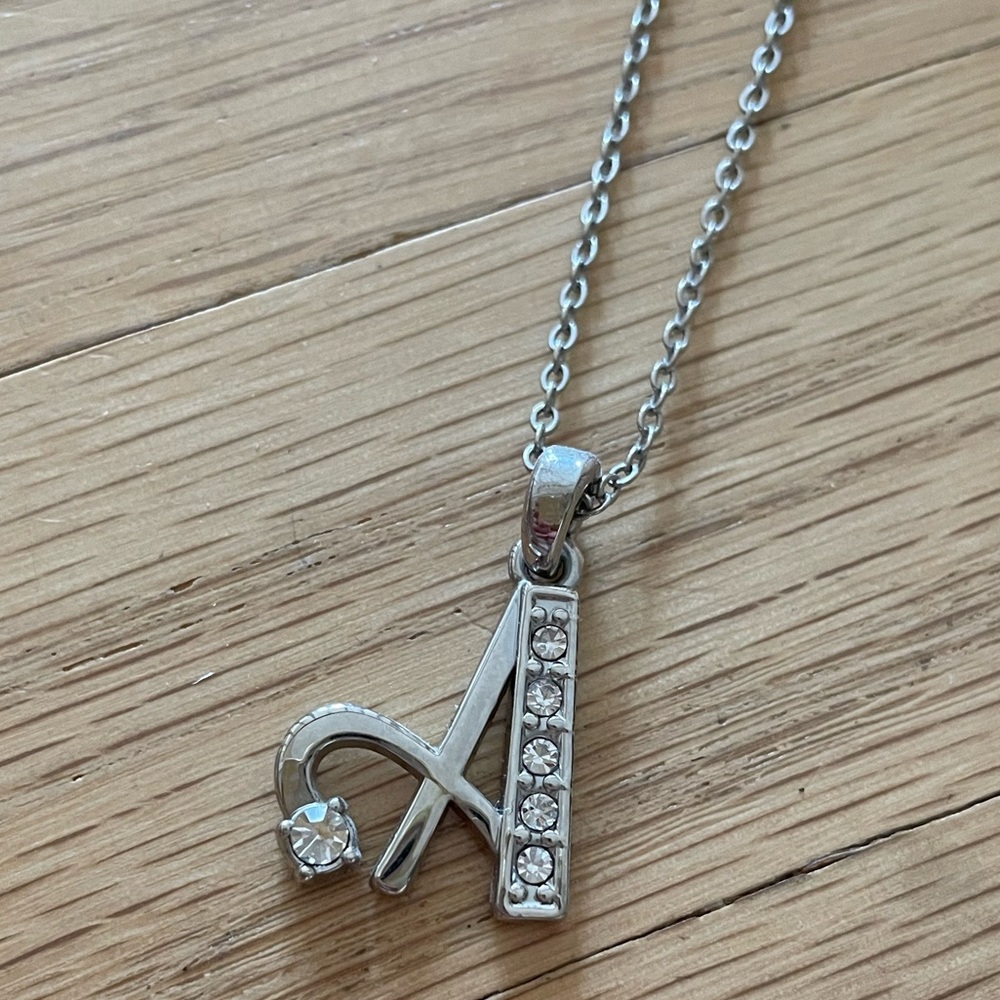“A” Silver Initial Necklace
